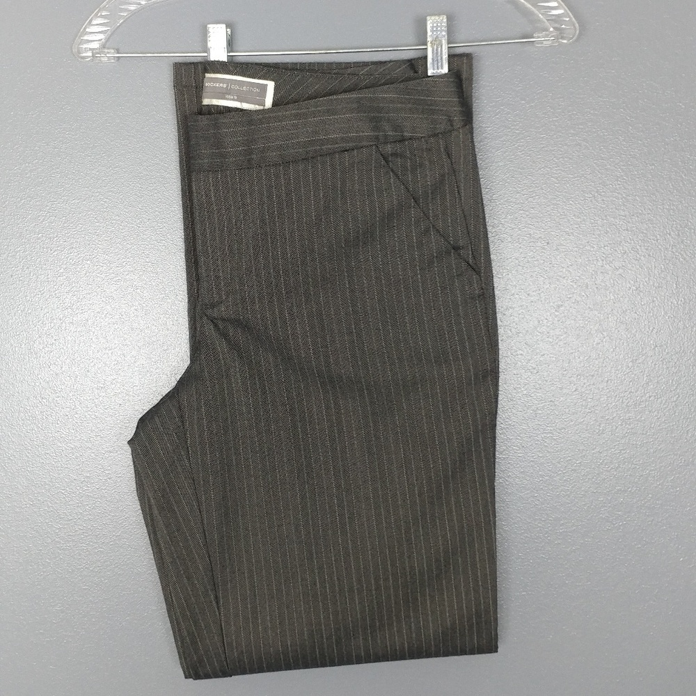 Dockers - gray pinstripe wide leg pant